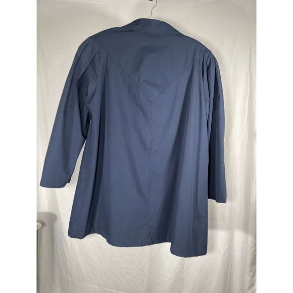 Vintage Saxton Hall Women's Size 18 Navy Blue Overcoat - Picture 4 of 6